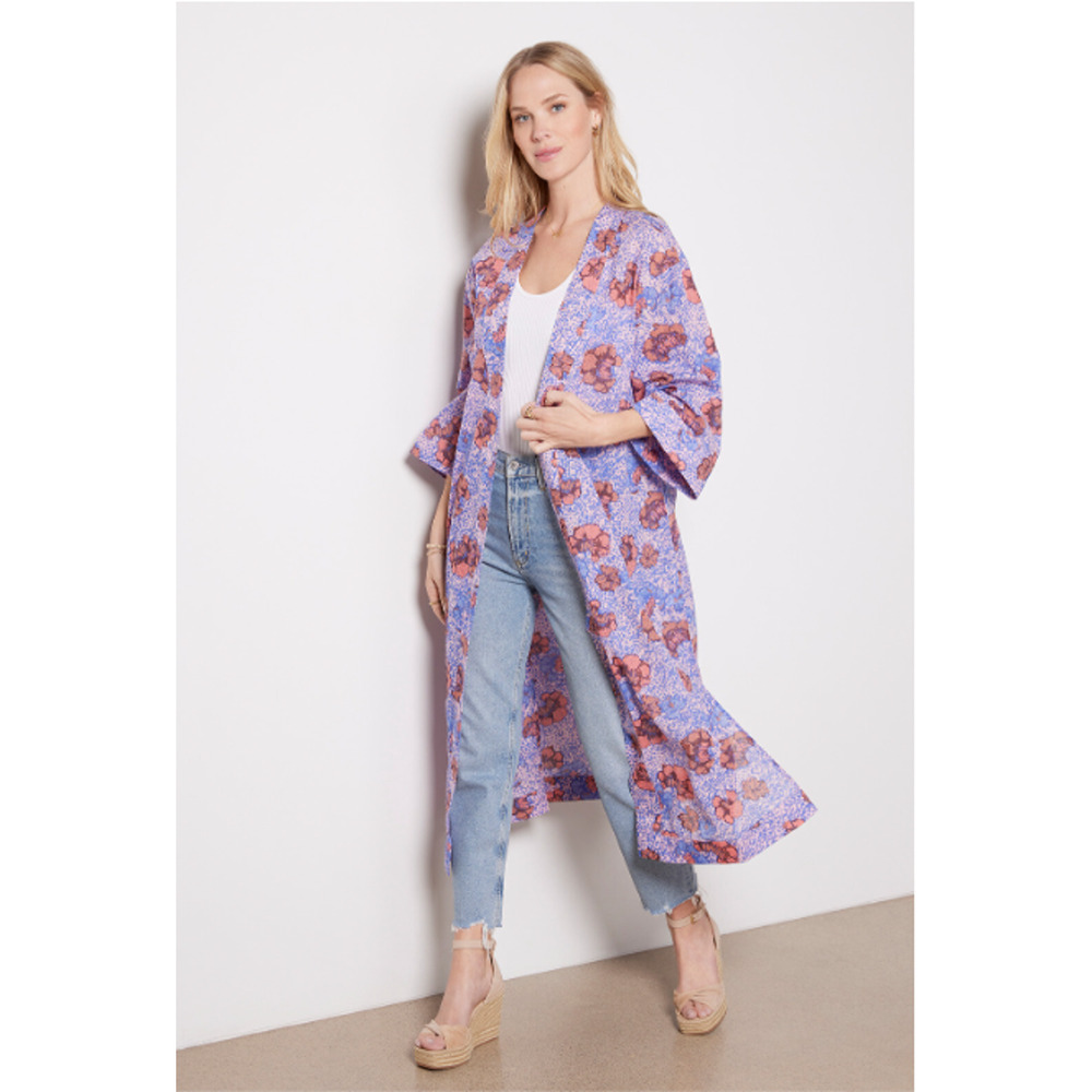 CLEOBELLA NWT Zoya Long Duster Kimono Wrap Cover Up // XS/S - Picture 3 of 13